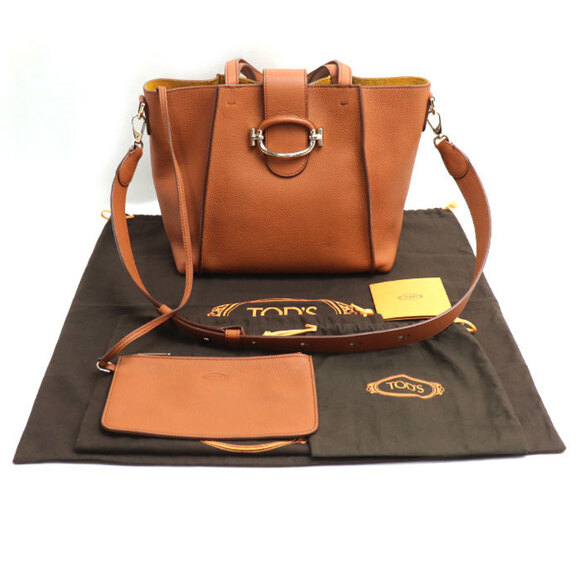 TOD'S T-Ring 2-Way Shoulder Bag, Brown, Women's